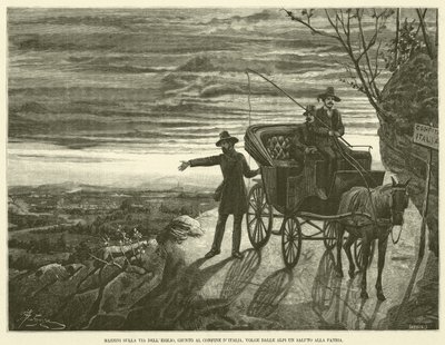 Mazzini en el Camino del Exilio, Llegando a la Frontera de Italia, Saluda a la Patria desde los Alpes de Italian School