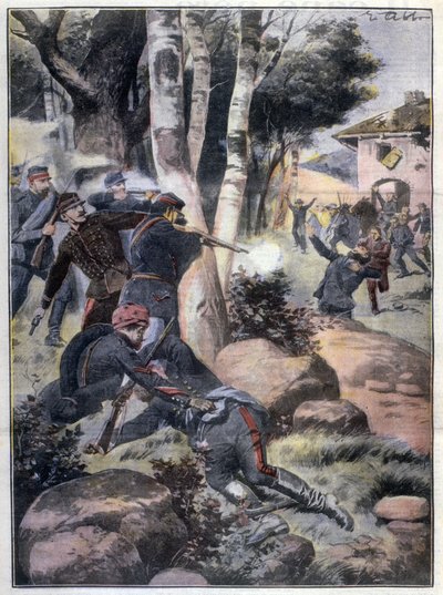 Revolución Mexicana: combates entre el ejército y los rebeldes Ilustración de Abbo en "L
