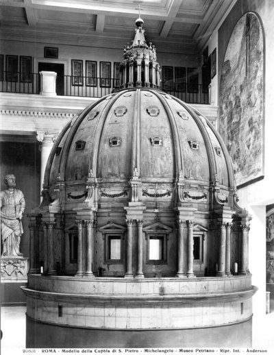 Modelo de la Cúpula de San Pedro, diseñada por Miguel Ángel (1475-1564) y construida por Giacomo della Porta (c.1533-1602) en 1588-90 de Italian School