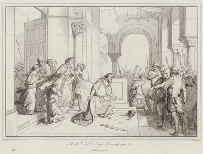 Muerte del Dogo Candiano IV, 976 de Italian School