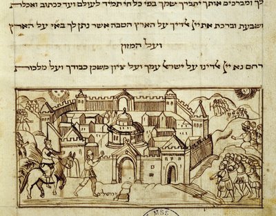 Ms.C.A.2795 La Ciudad Sagrada de Jerusalén, de la Historia del pueblo judío de Italian School
