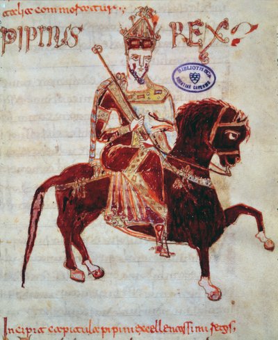 Ms 4 Retrato ecuestre de Pepino (c.773-810) Rey de Italia de Italian School