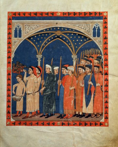 Ms 973 c.20 Una procesión de Italian School