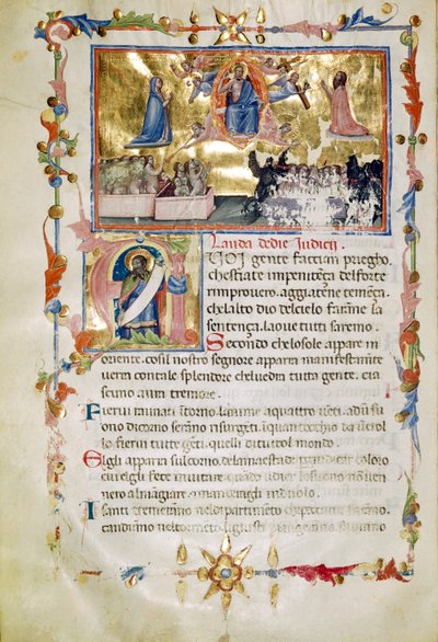 Ms. B.R. 19, c. 62b, de Laudi Spirituali por la Compañía de San Gil de Italian School