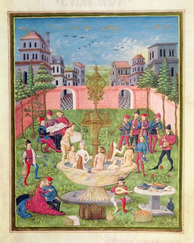 Ms. "De Sphaera" fol.11r La fuente de la juventud de Italian School
