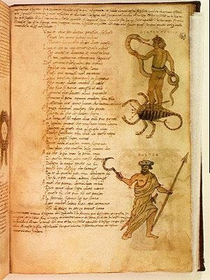 Ms Ital 483 P.4.7 f.160v Serpentarius y Bootes, del "Dittamondo" de Fazio degli Uberti (vitela) de Italian School