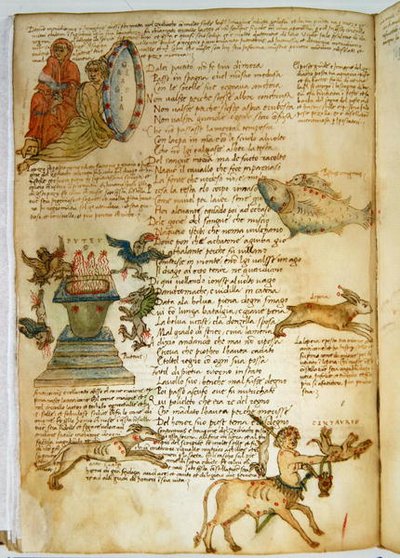 Ms Ital 483 P.4.7 f.162v Constelaciones, del "Dittamondo" de Fazio degli Uberti (vitela) de Italian School