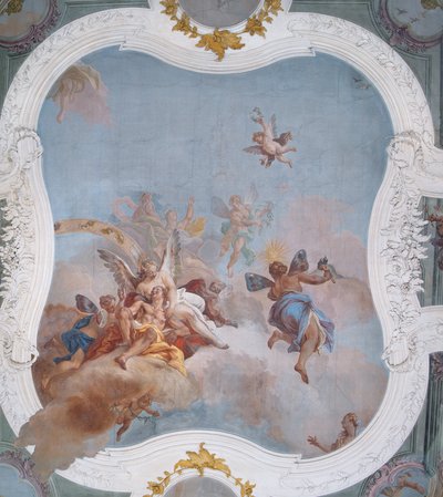 Escena Mitológica con el Zodiaco de Italian School