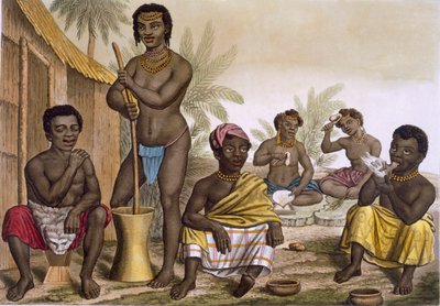 Nativos de la tribu Muchicongo, cerca de Luanda, Congo, Vol II, c1820-30 de Italian School
