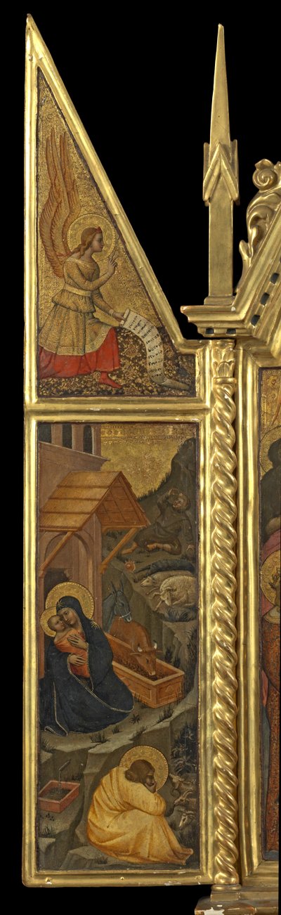 Natividad con ángel de la Anunciación - arriba (panel izquierdo), c.1330-70 de Italian School