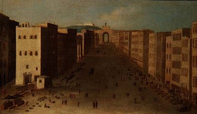 Escena callejera napolitana de Italian School