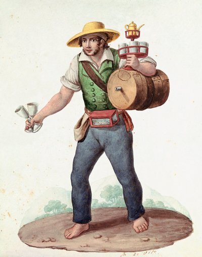 Pequeños oficios napolitanos: el vendedor ambulante de agua fresca de Italian School