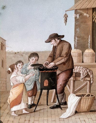 Pequeños oficios napolitanos: el vendedor de castañas de Italian School