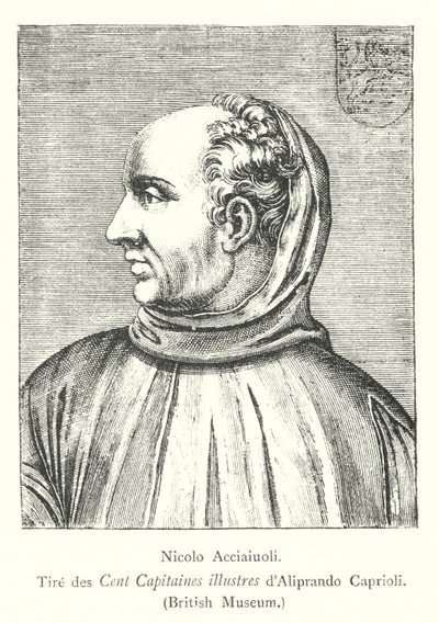 Nicolo Acciaiuoli, De los Cien Capitanes ilustres de Aliprando Caprioli, Museo Británico de Italian School
