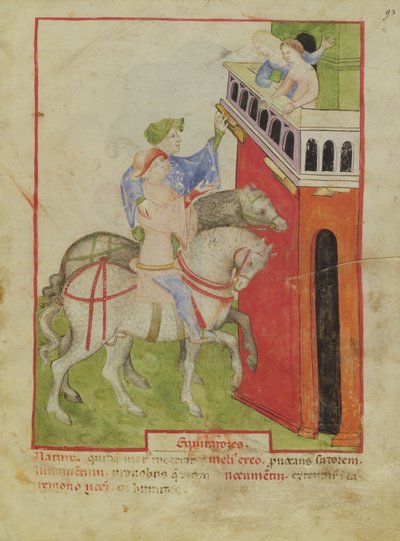 Montar a caballo, del Tacuinum Sanitatis, c.1390-1400 de Italian School