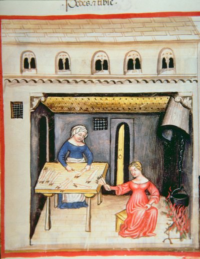 Preparación de patas y pezuñas de animales, de Tacuinum Sanitatis de Italian School