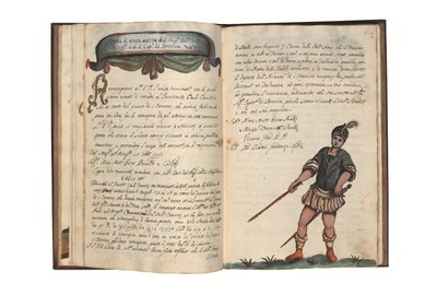 Sobre la fabricación de armas para la República de Venecia por Carlo Camozzi di Bergamo (fl.1712), en italiano y latín, manuscrito ilustrado sobre papel, Venecia, primera mitad del siglo XVIII (tinta y color sobre papel) de Italian School