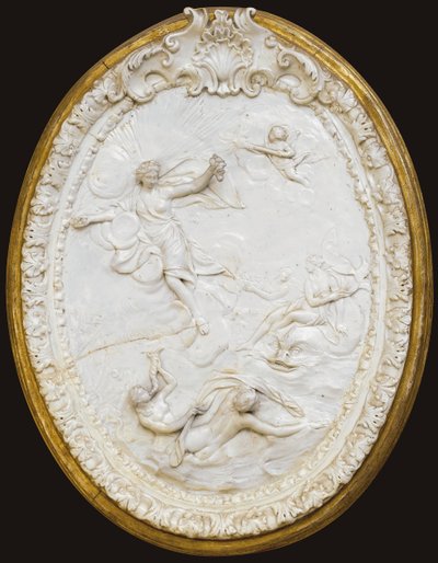 Una de una serie de cuatro placas ovaladas moldeadas de Doccia, mediados del siglo XVIII de Italian School