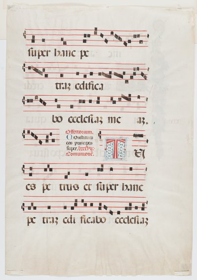 Página de un misal o libro de coro, norte de Italia, primera mitad del siglo XV (tinta sobre vitela) (véase también 499212) de Italian School