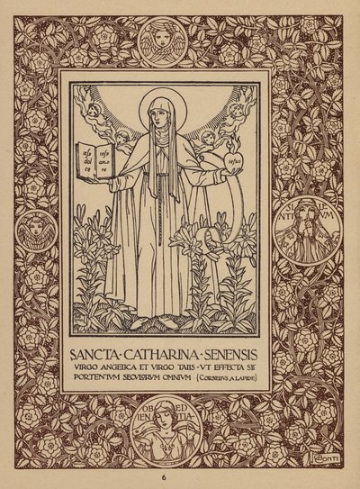 Página del folleto del Hotel San Domenico Palace, Taormina (litografía) de Italian School