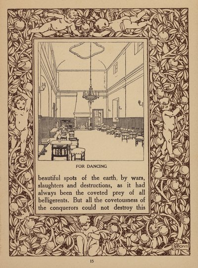 Página del folleto del Hotel San Domenico Palace, Taormina (litografía) de Italian School