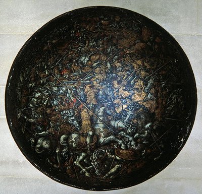 Escudo de desfile con escenas de la historia romana de Italian School