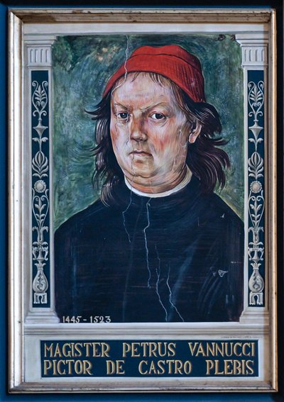 Pintura que retrata a Pietro di Cristoforo Vannucci, conocido como Perugino de Italian School