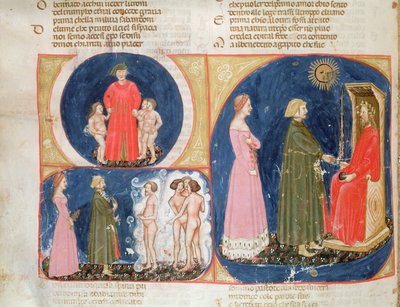 Conversación con Justiniano, del La Divina Comedia de Dante Alighieri de Italian School