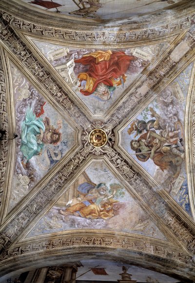 Patriarcas Adán, Abraham, Jacob y Noé. Siglo XIV, fresco de Italian School
