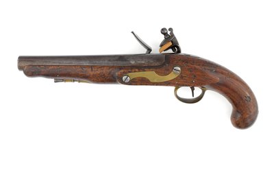 Pistola de chispa modelo 1796 para dragones pesados, variación con tubo de baqueta y cerradura de patrón de artillería, c.1800 de Italian School
