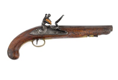 Pistola de chispa modelo 1796 para dragones pesados, variación con tubo de baqueta y cerradura de patrón de artillería, c.1800 de Italian School