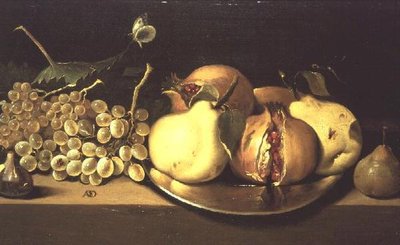 Peras, uvas y granadas de Italian School