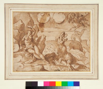 Perseo rescatando a Andrómeda de Italian School