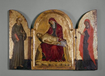 Piedad con San Francisco y María Magdalena, siglo XIV de Italian School