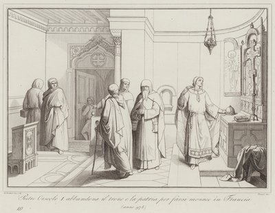 Pietro Orseolo I Abandona el Trono y la Patria para Hacerse Monje en Francia, 978 de Italian School