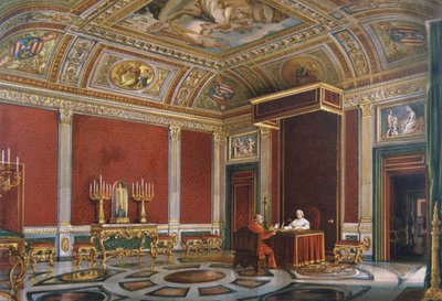 Pío IX en la Sala de Audiencias Papal en el Quirinal de Italian School