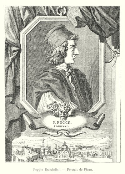 Poggio Bracciolini, retrato de Picart de Italian School