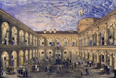 Prisioneros políticos en el Fuerte de Civita Castellana la noche del 21 de junio de 1846 amnistiados en la coronación del Papa Pío IX de Italian School