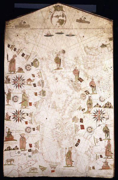 Carta portulana del Mediterráneo y el norte de Europa, c.1575-1600 de Italian School