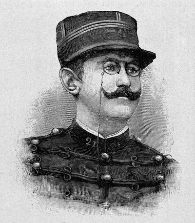 Retrato de Alfred Dreyfus (1859 - 1935) (grabado) de Italian School