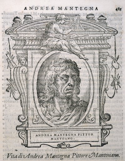 Retrato de Andrea Mantegna (c.1430-1506) de Las vidas de los artistas de Vasari, publicado por primera vez en 1550 de Italian School