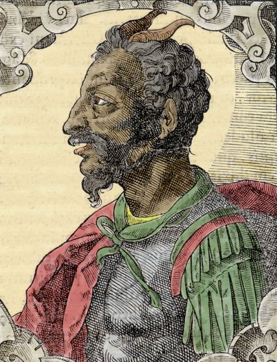 Retrato de Atila de la obra de Bernardino Corio “Elogia Virorum Illustris”, Milán siglo XVI de Italian School