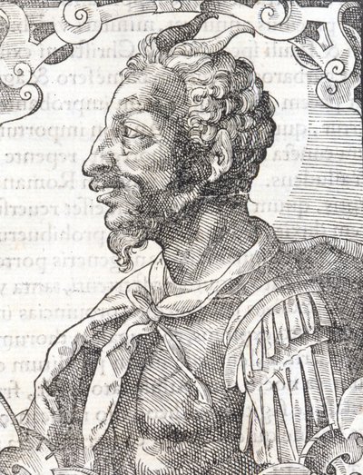 Retrato de Atila de la obra de Bernardino Corio “Elogia Virorum Illustris”, Milán siglo XVI de Italian School
