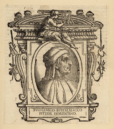 Retrato de Buonamico di Martino o Buonamico Buffalmacco, pintor italiano que trabajó en Florencia, Bolonia y Pisa, circa 1290-1340 de Italian School