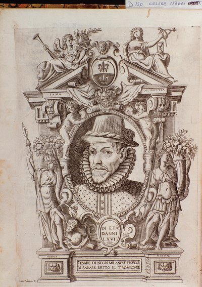 Retrato de Cesare Negri llamado Il Trombone (1536-1604), un bailarín italiano de Italian School