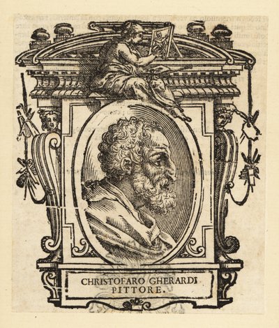 Retrato de Cristofano Gherardi o Cristoforo Gherardi, también conocido como il Doceno, pintor italiano del Renacimiento tardío o período manierista, activo principalmente en Florencia y Toscana de Italian School