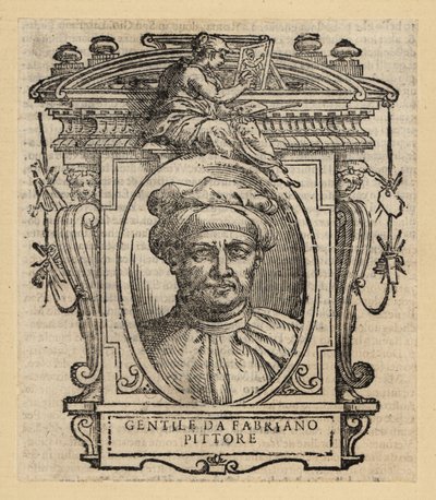 Retrato de Gentile da Fabriano, pintor italiano, estilo gótico internacional, circa 1370-1427 de Italian School