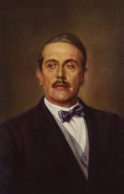 Retrato de Giacomo Puccini (litografía en color) de Italian School