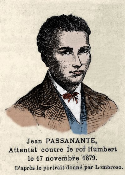 Retrato de Giovanni Passannante (1849-1910) quien llevó a cabo el ataque al rey italiano Umberto I en Nápoles en 1878, según el retrato realizado por Cesare Lombroso (1835-1909) de Italian School