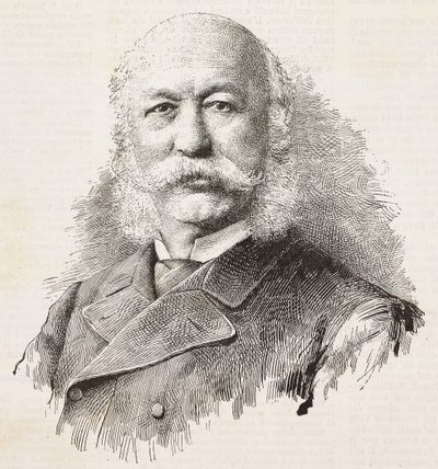 Retrato de Girolamo Cantelli (1815-1884), patriota y político italiano, grabado de una fotografía de Baroni y Gardelli, de L